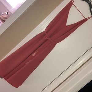 Flowy, tie-waist, dusty rose dress!
